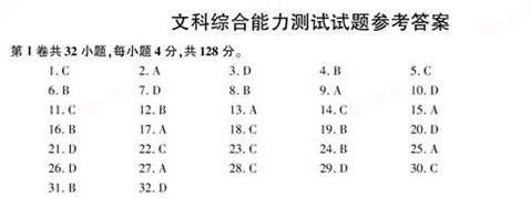 2011年高考文科综合试题（安徽卷）解析版