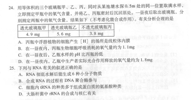 2013年广州市二模生物试题及答案下载